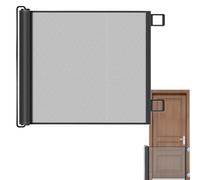 Puerta de seguridad para perros de malla para estribos - Red de aislamiento retráctil automática de seguridad para niños | Suministros para mascotas ajustables para puertas y estancias