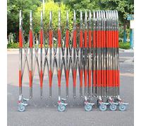 Puerta de seguridad plegable de metal con ruedas, barrera retráctil de acero inoxidable resistente, valla expandible segura para estacionamiento al aire libre, entrada y uso en carretera