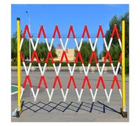 Puerta de seguridad plegable expandible, barreras de carretera portátiles con ruedas móviles, valla de tráfico retráctil para construcción y seguridad en el garaje, rojo y blanco, 8 x 4 pies