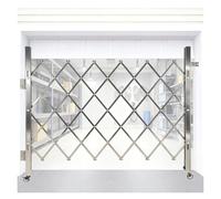 Puerta de Seguridad Plegable móvil - Barrera de acordeón de Acero Inoxidable con Ruedas para sótanos y garajes, 0,8 x 4,5 m (31 x 177 Pulgadas) - Solución de Valla Flexible