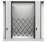 Puerta de seguridad plegable Valla plegable Apertura de 360° Malla de aleación de aluminio Puertas de seguridad de acero para garaje, patio y entrada de vehículos(79"x79”)