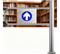 Puerta de Seguridad: Puerta batiente automática de Acero Inoxidable con Resorte, Paso peatonal Manual unidireccional de 90°, diseño de Tipo Empuje, Muy Adecuada para Uso Comercial.