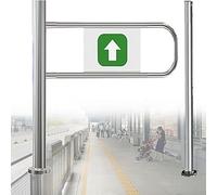 Puerta de Seguridad unidireccional para supermercados y bibliotecas, con Barricada metálica de 90°, 81 x 99 cm (Izquierda): solución de Entrada Duradera para Control de multitudes y segurida