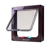 Puerta de solapa para perros y gatos con bloqueo de 4 vías para puertas interiores y exteriores, resistente a la intemperie, apto para ventanas y paredes, acceso controlado