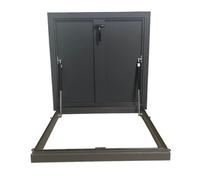 Puerta de techo de aluminio, acceso a tragaluz de 37.4 x 37.4 pulgadas, cubierta Securi para áticos, fábricas, almacenes, uso residencial y comercial, apertura de 90° con pestillo