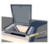 Puerta de Techo de Metal Grande de 20 x 38 Pulgadas, Tapa de Acceso a Pozo/sótano con Varillas de Soporte y manija, Cubierta de Acceso al ático para facilitar la Entrada y ventilación del te