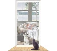 Puerta de tela metálica Puerta Con Mosquitera Con Cremallera 90 × 200 Cm Puerta Con Mosquitera For Gatos Red De Plástico For Puerta Cortina De Malla For Puerta Con Cinta De Gancho Y Lazo For Puertas D