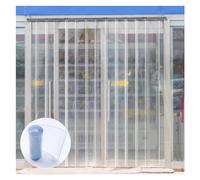 Puerta de tira de PVC transparente de 1,2 mm, vinilo antiarañazos para congelador y almacén, 150 x 240 cm / 59.06x94.49in, resistente a la intemperie, fácil de instalar