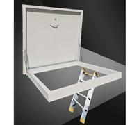 Puerta de ventilación grande para ventana de techo, 86 x 61 cm, puerta de ventilación con asa, escotilla de acceso seguro para edificios, se adapta a aberturas de 51 a 99 cm y diseño resistente a la