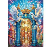 Puerta del Cielo Puzzle 300 Piezas Cartón Blanco Premium para Expertos Cuentos de Hadas de Animales Salvajes fantásticos Vacaciones Fines Semana Hobby Y Ocio Regalo Navideño 300 PCS