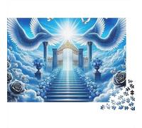Puerta del Cielo Puzzle de 1000 Piezas para Adultos Escalera en Las Nubes Material Papel Relajante Decoración Regalo 52x38cm/1000pcs