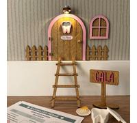 Puerta del Ratoncito Pérez de Madera - Colección Mágica (Rosa, Completa)