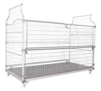 eurokraft pro Puerta delantera abatible por la mitad, de rejilla, galvanizada, modelo 1200