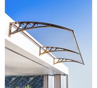Puerta delantera curvada para exteriores, refugio de policarbonato para patio, porche, balcón, jardín, cubierta resistente a los rayos UV (120 x 70 cm)
