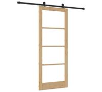 Puerta Deslizante vidaXL con Juego de Herrajes 'ORKDAL'Madera Maciza y Cristal