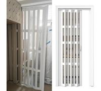 Puerta divisoria plegable con manija y herrajes, ahorra espacio, puerta temporal/puerta acordeón interior