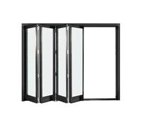 Puerta divisoria plegable de aluminio con vidrio templado y marco retráctil, ventana de reemplazo plegable y corrediza para habitaciones residenciales y comerciales.
