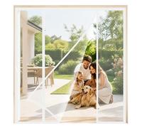 Puerta Doble Magnética Blanco 225x205cm Permite disfrutar del aire fresco exterior sin preocuparse por los insectos para Disfrute de cenas al aire libre sin molestias de insectos