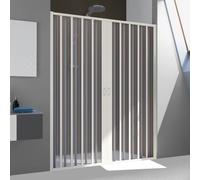 Forte Puerta de Ducha en PVC 110CM H185 Plegable con Apertura Central Color Blanco Mod. Flex