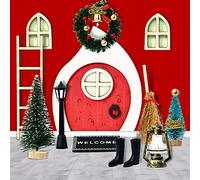 Puerta Elfo Navidad, 12 PCS Elfo Puerta Accesorios Navidad, Puerta Gnomos Navideños Que Brilla en la Noche, Puerta Elfo Miniaturas Navidad, Elfo Navideño de la Puerta con Caja de Regalo