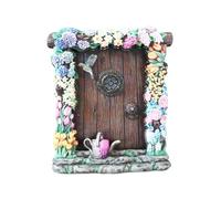 Puerta en miniatura, puertas de para árboles al aire libre | Casa de muñecas Puerta de en miniatura 2D,Mini decoraciones de tocón de árbol, escultura de jardín, accesorios de jardín de para patio tras
