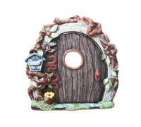 Puerta en miniatura, puertas de para árboles al aire libre | Puerta de casa de muñecas 2D de jardín de | Decoración de puerta de elfo, minidecoraciones de árboles de al aire libre, escultura de jardín