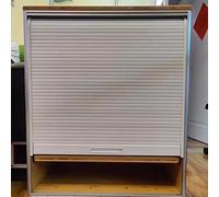 puerta enrollable para armario de cocina, Kit de puerta corredera tambor ABS blanco con riel montado en superficie for gabinete varios tamaños(85x95cm(33.5x37.4"))