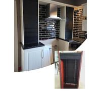 puerta enrollable para armario de cocina, Kit de puerta tipo persiana for gabinete, negro, varios tamaños(90x95cm (35.4x37.4"))