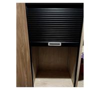 puerta enrollable para armario de cocina, Kit de reemplazo puerta Concertina Tambour for gabinete, varios tamaños, negro(50x130cm/20x51in)