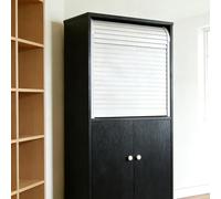 Puerta Enrollable, Puerta Corredera Enrollable De Plástico Abs, Puerta De Armario Enrollable De Accionamiento Manual con Manija Y Rieles, para Armarios De Cocina, Ropero, Armario De Almacenamiento