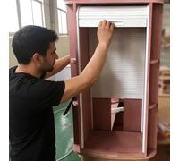 Puerta Enrollable Puerta de Armario Enrollable con Tirador y Riel Visible, Puerta Plegable Alta Corrediza Abatible, Mueble Persiana Blanca para Armario de Cocina(45x70cm(17.7x27.6in))