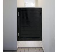 Puerta extra ancha, puerta individual de madera para pasillo y cocina, elegante decoración del hogar, color negro, 50 cm x 90 cm