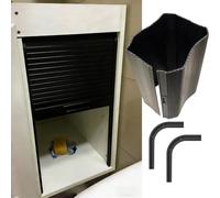 Puerta flexible para armarios de cocina, puerta de armario enrollable, puertas retráctiles para autocaravanas con rieles guía y asa