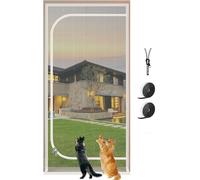 Puerta For Mascotas For Gatos Mejorada 90x205 Cm, De Malla Segura For Con Cremallera En Ambos Lados, Libertad(90x220cm)