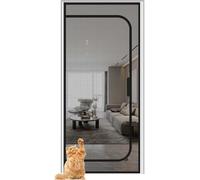 Puerta For Mascotas, Rejilla For Gatos, Puerta De Balcón, 100 Cm X 200 Cm, Rejilla Protectora For Gatos Engrosada, Mosquitera For Sala De Estar, Dormitorio, Cocina, Terraza, Puerta De Rejilla(Black,11