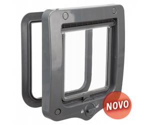 Puerta gatera 2 funciones - Trixie - Tamaño: L | Color: Gris