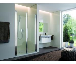 Puerta giratoria de coral de dos partes para la instalación del nicho myDay NP2W 100 965-1005x2000mm, VB01210020AP1, Cabinas de ducha: Marco: Plata mate, vidrio: ESG GlasPlus