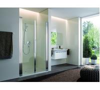 Puerta giratoria de coral de dos partes para la instalación del nicho myDay NP2W 75 715-755x2000mm, VB01207520AP1, Cabinas de ducha: Marco: Plata mate, vidrio: ESG GlasPlus