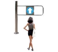 Puerta giratoria de seguridad automática, barricada metálica de apertura de 90° para gestión de flujo peatonal en espacios públicos