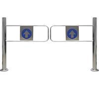 Puerta giratoria de seguridad de acero inoxidable, Puerta de seguridad batiente de acero inoxidable con resorte, color plateado, varios tamaños(100x100cm)