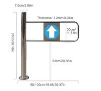Puerta giratoria de seguridad segura con apertura de 90°, mecanismo de resorte para control de acceso de almacén, biblioteca y espacio público, solución de entrada fiable