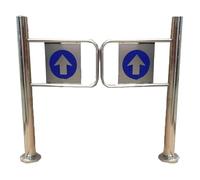 Puerta giratoria directa de acero inoxidable, puerta de entrada/salida automática para mercados, tiendas y almacenes (plata, 50 x 97 cm)