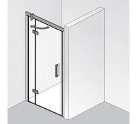 Puerta giratoria HSK Atelier Plan en la parte lateral, con perfil de clip, dimensiones: 100,0 cm x 200,0 cm, tope con giro a la izquierda, 170180100-L-68-50, Cabinas de ducha: Negro mate: ESG transpar