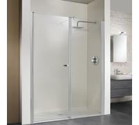 Puerta giratoria HSK Exklusiv para nicho, 2 piezas, medidas: 120 x 200 cm, tope a la izquierda, 414120-L-41-120, Cabinas de ducha: Aspecto cromado: Vidrio real TwinSeal