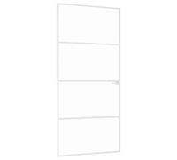 vidaXL Puerta de interior vidrio templado y aluminio blanco 93x201,5cm, puerta, puerta interior, puerta interior acristalada, puerta de cristal