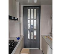 Puerta interior plegable, puerta corredera retráctil con ventana acrílica transparente, partición que ahorra espacio para sala de estar, pasillo, despensa