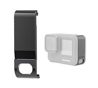 Puerta lateral de repuesto para GoPro Hero 9 negro de aleación de aluminio extraíble cubierta de batería protectora tipo C puerto de carga adaptador de reparación de accesorios de cámara (negro)