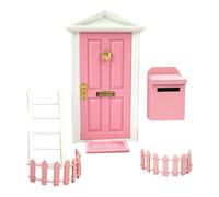 Puerta mágica de - Accesorios de apertura de madera hechos a mano a escala 1:12, kit de puerta, encantadora decoración de habitación brillante de cuento de | Juego de dormitorio en