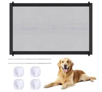 Puerta Mágica para Perros, Barrera Seguridad Perros Plegable y Portátil Puerta mágica para Mascotas Negro 110 ×72cm