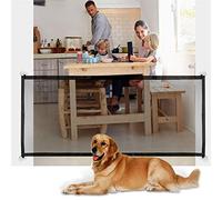 Puerta mágica para perros, puerta de seguridad plegable portátil de malla puerta de escaleras, protección segura para bebés, proporciona espacio separado para que las mascotas jueguen (L)
